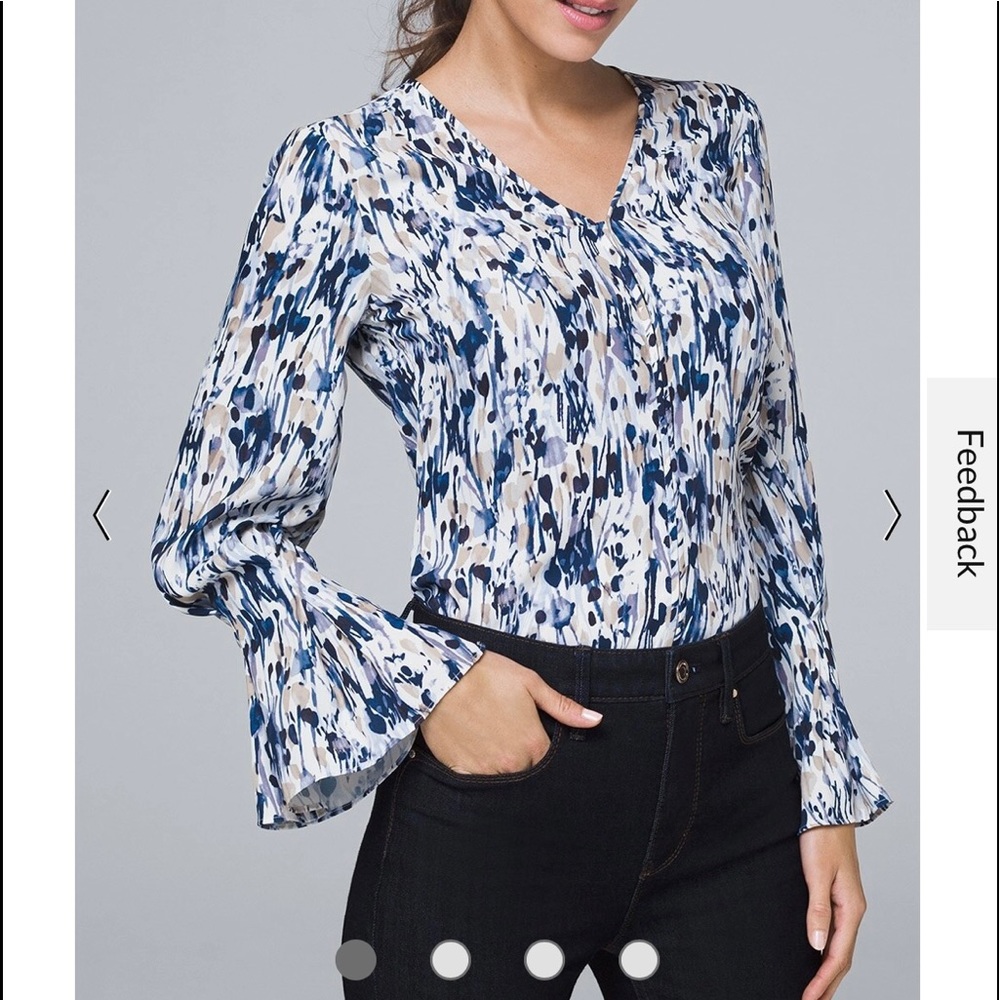 WHBM Pleated - Cuff blouse multicolor